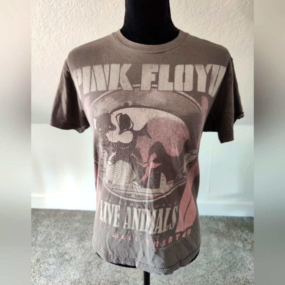 Pink Floyd Live Animals 1977 Gray Graphic Women's Tshirt M